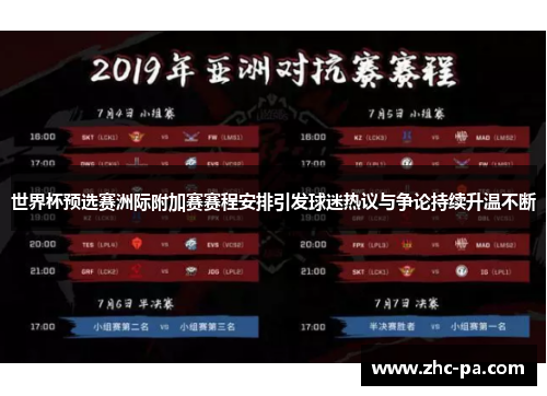 世界杯预选赛洲际附加赛赛程安排引发球迷热议与争论持续升温不断 世界杯预选赛洲际附加赛赛程安排引发球迷热议与争论持续升温不断
