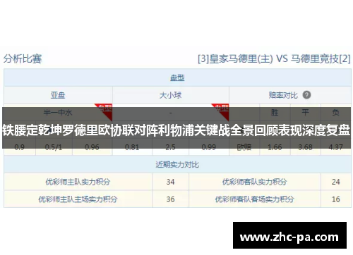 铁腰定乾坤罗德里欧协联对阵利物浦关键战全景回顾表现深度复盘